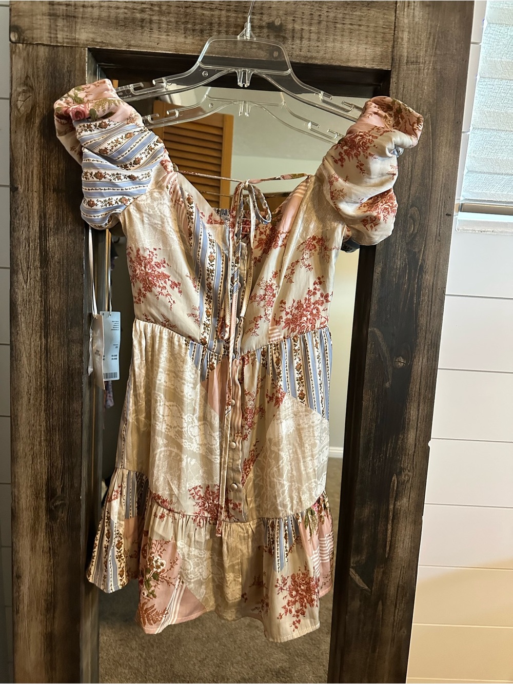 Kimchi Blue Urban Outfitters XS Patchwork Floral Mini Dress NWT Cottagecore